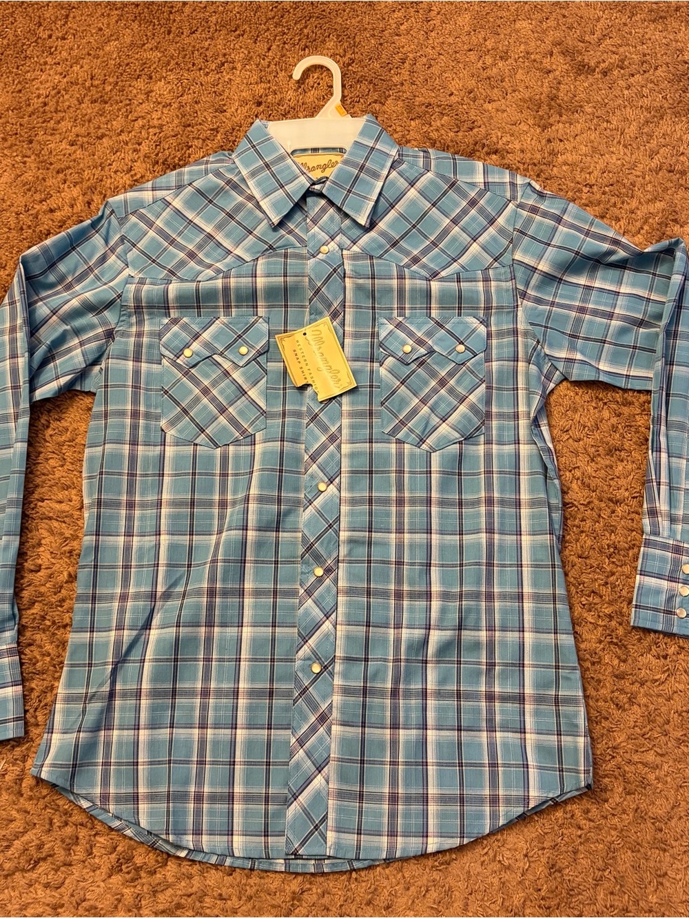 Wrangler “pearl snap” dress shirt new with tags